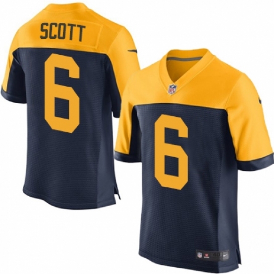 Men's Nike Green Bay Packers 6 JK Scott Elite Navy Blue Alternate NFL Jersey