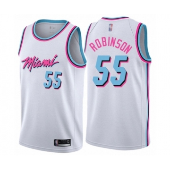 Men's Miami Heat 55 Duncan Robinson Authentic White Basketball Jersey - City Edition