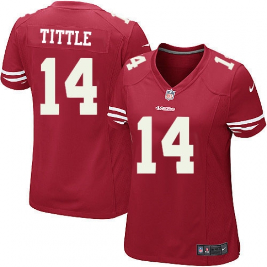 Women's Nike San Francisco 49ers 14 Y.A. Tittle Game Red Team Color NFL Jersey
