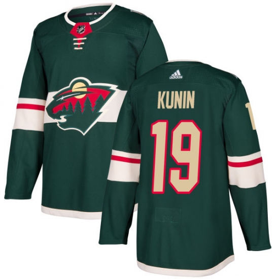 Youth Adidas Minnesota Wild 19 Luke Kunin Authentic Green Home NHL Jersey