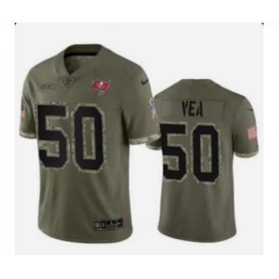 Men's Tampa Bay Buccaneers 50 Vita Vea 2022 Olive Salute To Service Limited Stitched Jersey