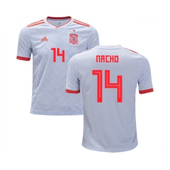 Spain 14 Nacho Away Kid Soccer Country Jersey