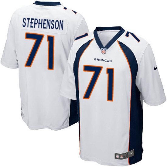 Men's Nike Denver Broncos 71 Donald Stephenson Game White NFL Jersey