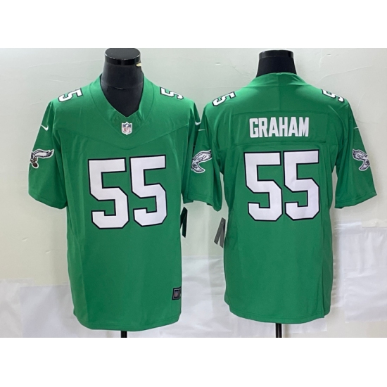 Men's Nike Philadelphia Eagles 55 Brandon Graham Green 2023 F.U.S.E. Vapor Limited Throwback Stitched Football Jersey