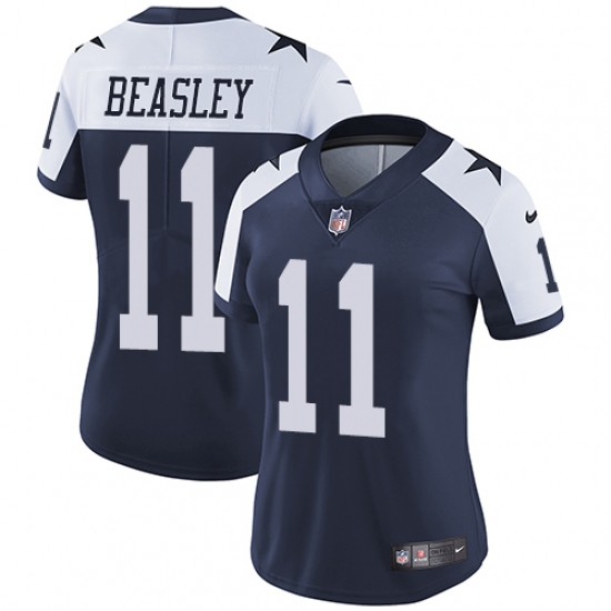 Women's Nike Dallas Cowboys 11 Cole Beasley Navy Blue Throwback Alternate Vapor Untouchable Limited Player NFL Jersey