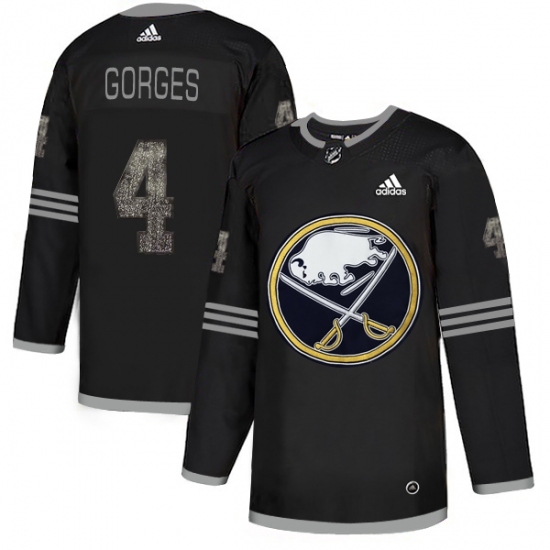 Men's Adidas Buffalo Sabres 4 Josh Gorges Black Authentic Classic Stitched NHL Jersey