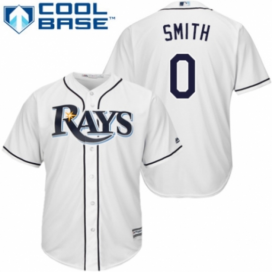 Youth Majestic Tampa Bay Rays 0 Mallex Smith Authentic White Home Cool Base MLB Jersey