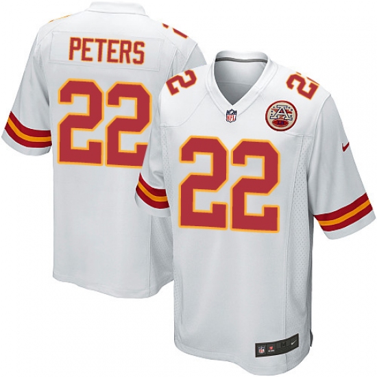 Men's Nike Kansas City Chiefs 22 Marcus Peters Game White NFL Jersey
