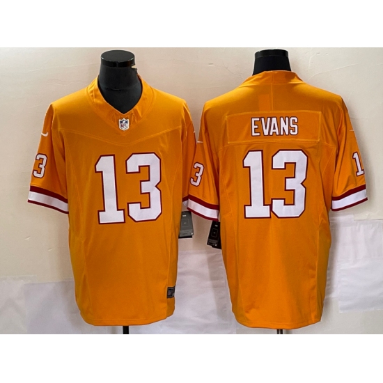 Men's Nike Tampa Bay Buccaneers 13 Mike Evans Yellow 2023 F.U.S.E. Vapor Limited Throwback Stitched Football Jersey