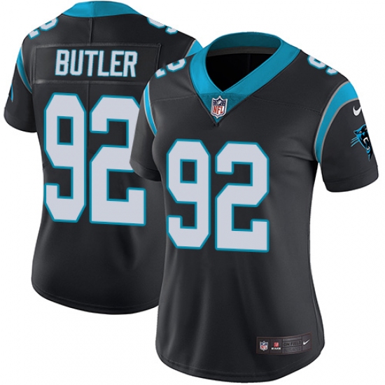 Women's Nike Carolina Panthers 92 Vernon Butler Black Team Color Vapor Untouchable Limited Player NFL Jersey