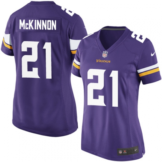 Women's Nike Minnesota Vikings 21 Jerick McKinnon Game Purple Team Color NFL Jersey