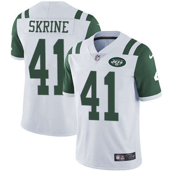 Men's Nike New York Jets 41 Buster Skrine White Vapor Untouchable Limited Player NFL Jersey