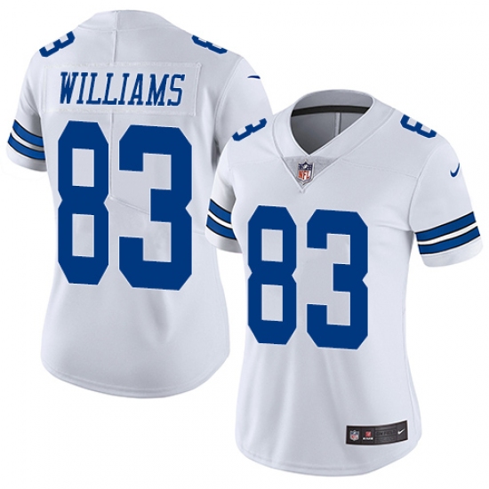 Women's Nike Dallas Cowboys 83 Terrance Williams White Vapor Untouchable Limited Player NFL Jersey