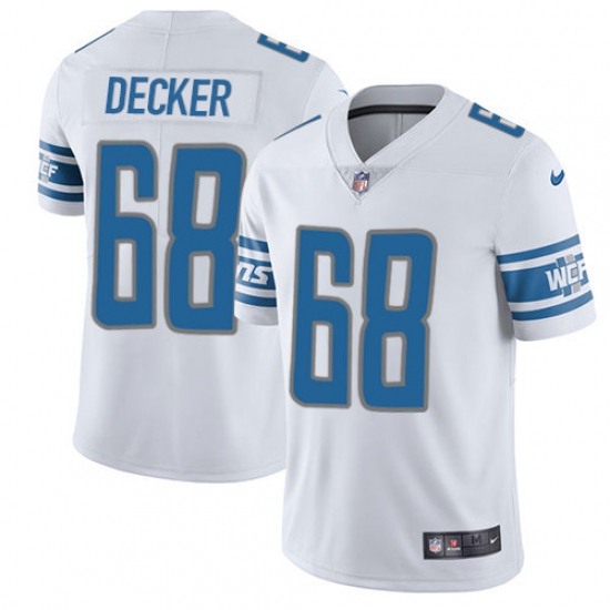 Men's Nike Detroit Lions 68 Taylor Decker Limited White Vapor Untouchable NFL Jersey