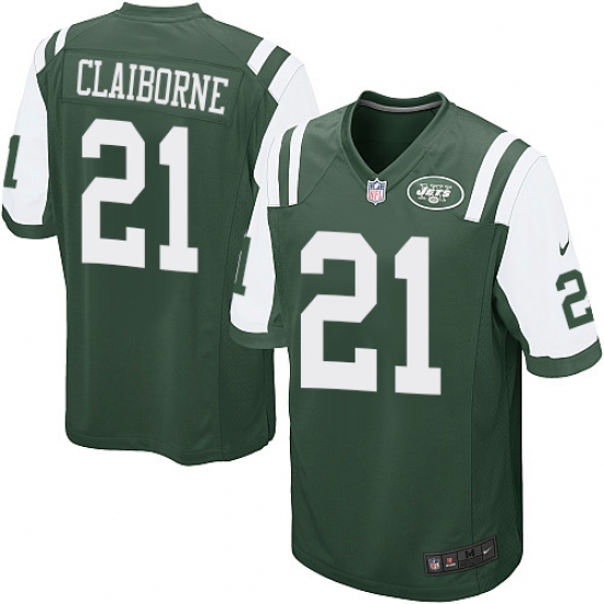 Men's Nike New York Jets 21 Morris Claiborne Game Green Team Color NFL Jersey