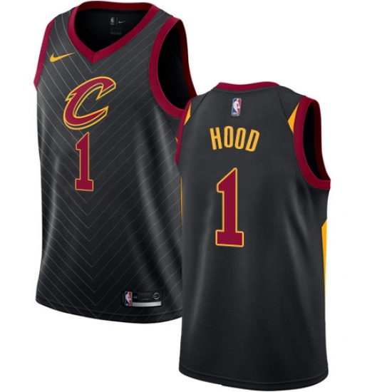 Men's Nike Cleveland Cavaliers 1 Rodney Hood Authentic Black NBA Jersey Statement Edition