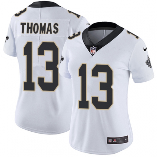 Women's Nike New Orleans Saints 13 Michael Thomas White Vapor Untouchable Limited Player NFL Jersey