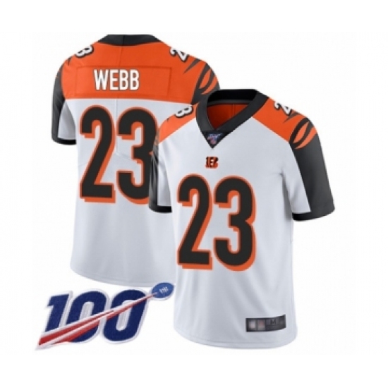 Youth Cincinnati Bengals 23 B.W. Webb White Vapor Untouchable Limited Player 100th Season Football Jersey