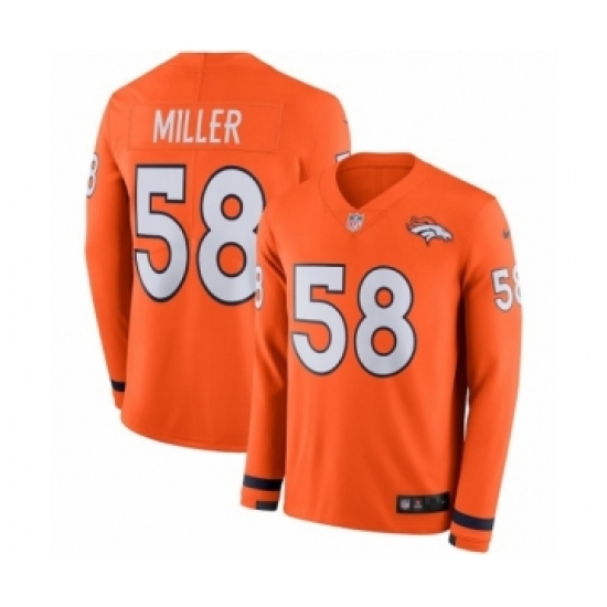 Men's Nike Denver Broncos 58 Von Miller Limited Orange Therma Long Sleeve NFL Jersey