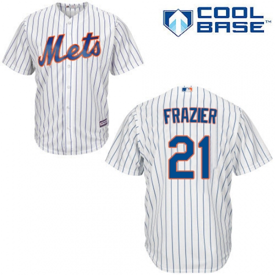 Youth Majestic New York Mets 21 Todd Frazier Authentic White Home Cool Base MLB Jersey
