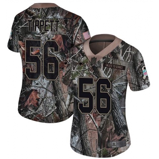 Women's Nike New England Patriots 56 Andre Tippett Camo Rush Realtree Limited NFL Jersey