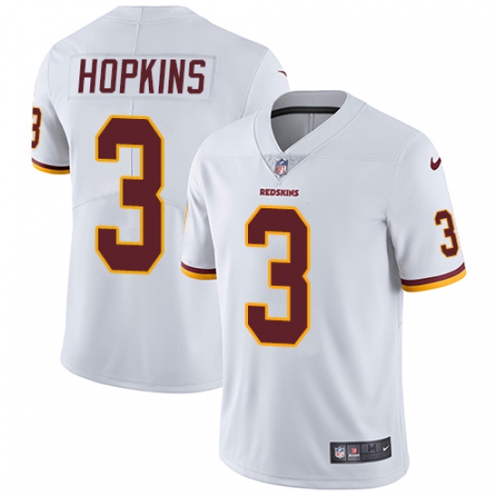 Men's Nike Washington Redskins 3 Dustin Hopkins White Vapor Untouchable Limited Player NFL Jersey