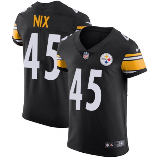 Men's Nike Pittsburgh Steelers 45 Roosevelt Nix Black Team Color Vapor Untouchable Elite Player NFL Jersey