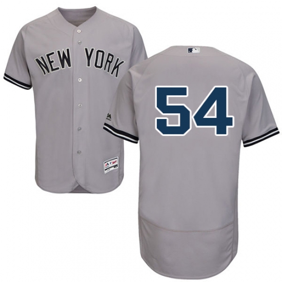 Men's Majestic New York Yankees 54 Aroldis Chapman Grey Road Flex Base Authentic Collection MLB Jersey