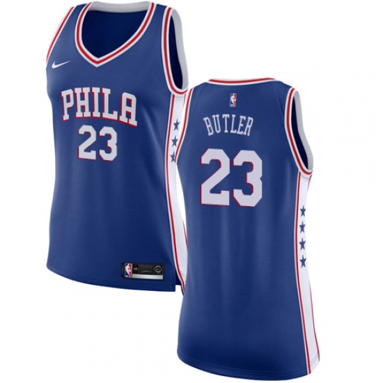 Women's Nike Philadelphia 76ers 23 Jimmy Butler Swingman Blue NBA Jersey - Icon Edition