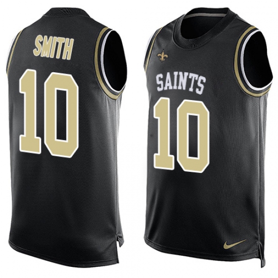 Men's Nike New Orleans Saints 10 Tre'Quan Smith Limited Black Player Name & Number Tank Top NFL Jersey