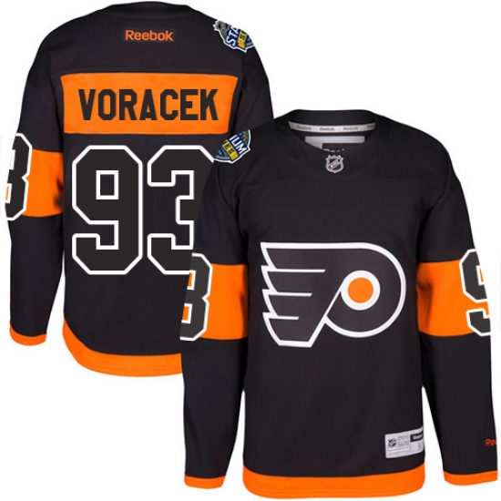 Youth Reebok Philadelphia Flyers 93 Jakub Voracek Premier Black 2017 Stadium Series NHL Jersey