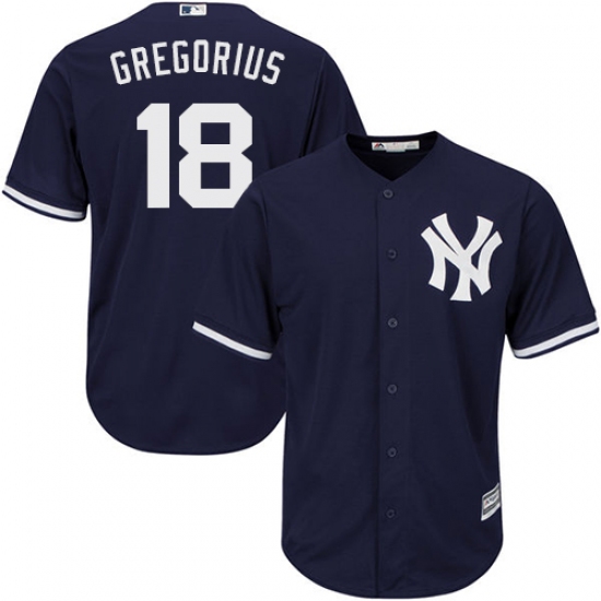 Youth Majestic New York Yankees 18 Didi Gregorius Authentic Navy Blue Alternate MLB Jersey