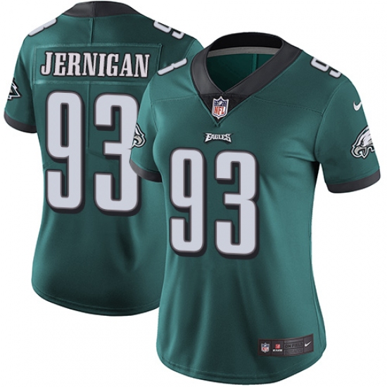 Women's Nike Philadelphia Eagles 93 Timmy Jernigan Midnight Green Team Color Vapor Untouchable Limited Player NFL Jersey