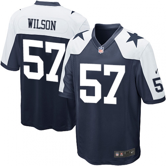 Men's Nike Dallas Cowboys 57 Damien Wilson Game Navy Blue Throwback Alternate NFL Jersey