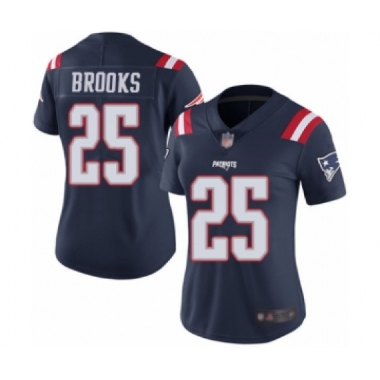 Women's New England Patriots 25 Terrence Brooks Limited Navy Blue Rush Vapor Untouchable Football Jersey