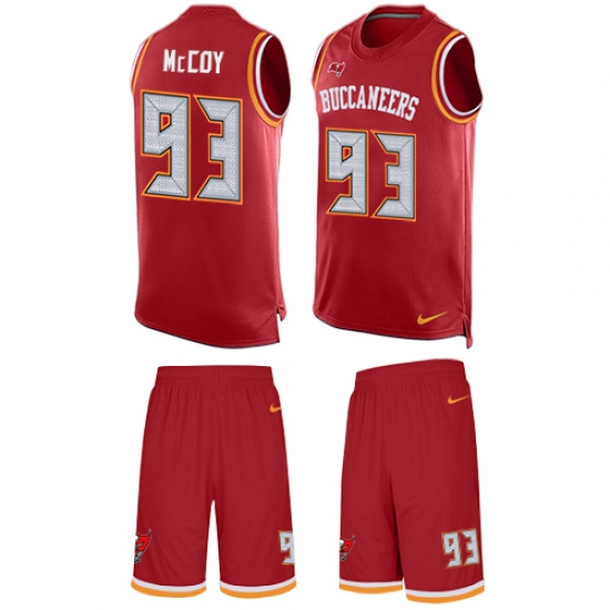 Men's Nike Tampa Bay Buccaneers 93 Gerald McCoy Limited Red Tank Top Suit NFL Jersey