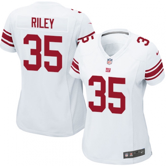 Women's Nike New York Giants 35 Curtis Riley Game White NFL Jersey