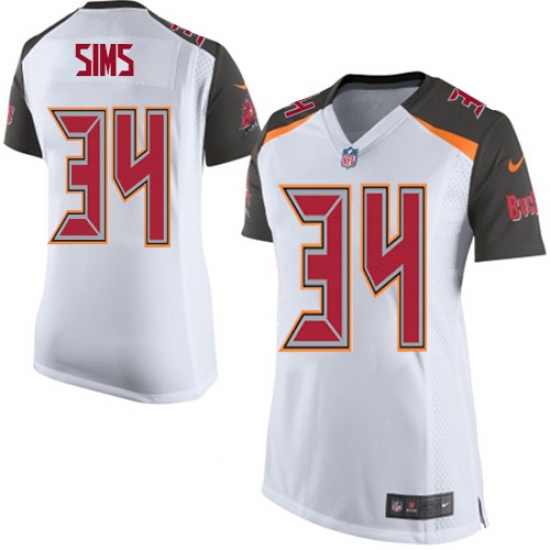 Women's Nike Tampa Bay Buccaneers 34 Charles Sims Game White NFL Jersey