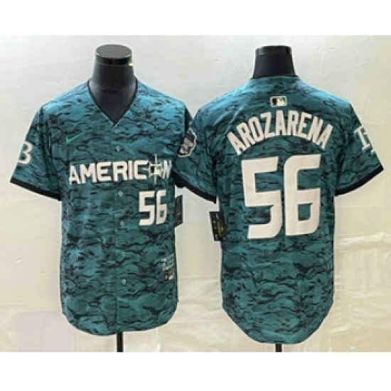 Men's Nike Tampa Bay Rays 56 Randy Arozarena Teal 2023 All Star Cool Base Stitched Jersey