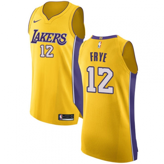 Youth Nike Los Angeles Lakers 12 Channing Frye Authentic Gold Home NBA Jersey - Icon Edition