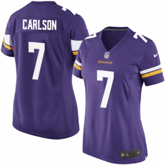 Women's Nike Minnesota Vikings 7 Daniel Carlson Game Purple Team Color NFL Jersey