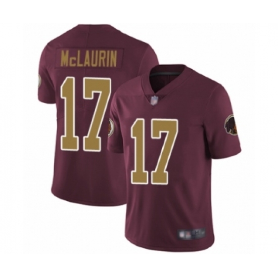 Youth Washington Redskins 17 Terry McLaurin Burgundy Red Gold Number Alternate 80TH Anniversary Vapor Untouchable Limited Player Football Jersey