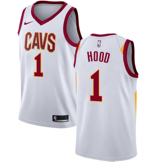 Men's Nike Cleveland Cavaliers 1 Rodney Hood Authentic White NBA Jersey - Association Edition