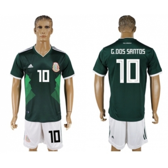Mexico 10 G.Dos Santos Green Home Soccer Country Jersey