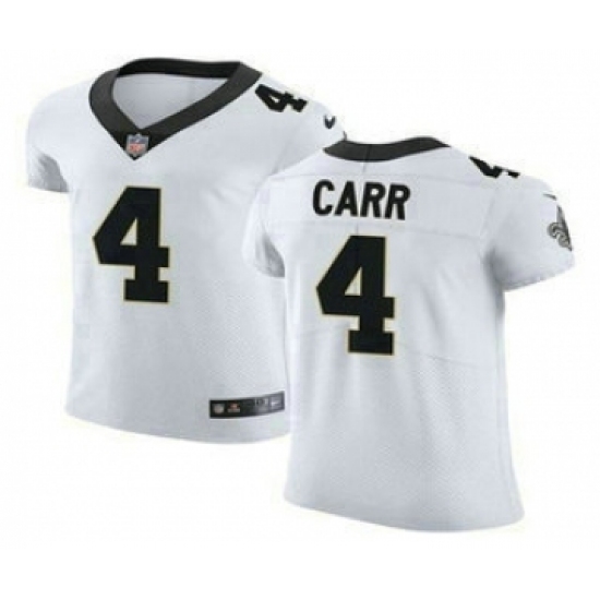 Men's New Orleans Saints 4 Derek Carr White Vapor Limited Stitched Jersey