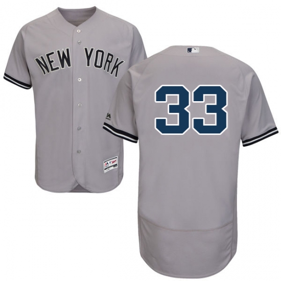Men's Majestic New York Yankees 33 Greg Bird Grey Road Flex Base Authentic Collection MLB Jersey