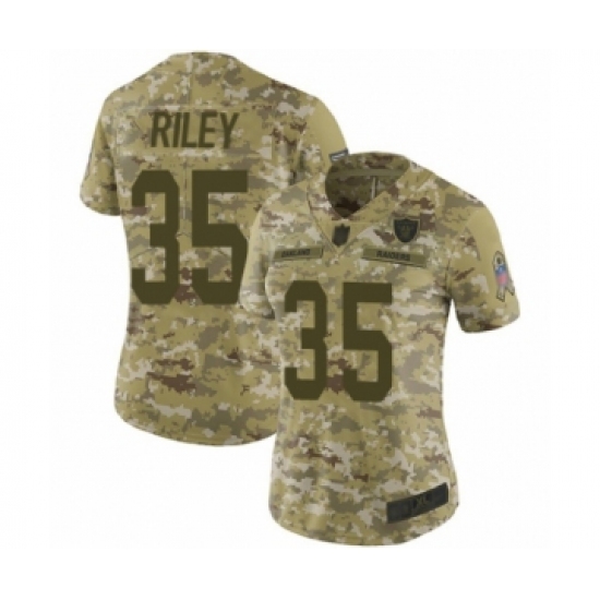 Women's Oakland Raiders 35 Curtis Riley Limited Camo 2018 Salute to Service Football Jersey