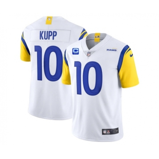 Men's Los Angeles Rams 2022 10 Cooper Kupp White With 3-star C Patch Vapor Untouchable Limited Stitched NFL Jersey
