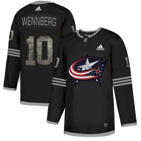 Men's Adidas Columbus Blue Jackets 10 Alexander Wennberg Black Authentic Classic Stitched NHL Jersey