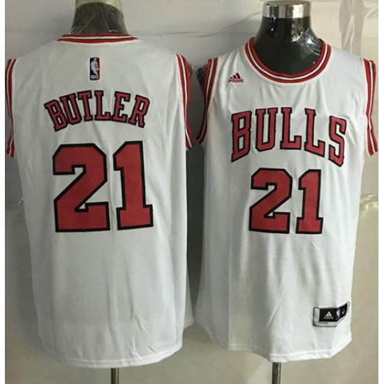 Revolution 30 Bulls 21 Jimmy Butler White Stitched NBA Jersey